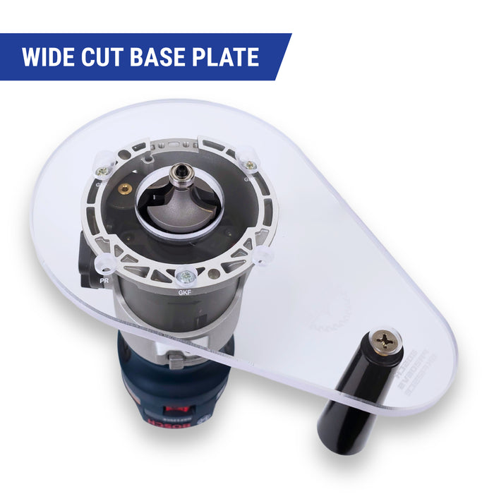 TrimFit Pro® SINGLE GRIP Router Base Plate for Bosch Colt PR20EVS and GKF125CE