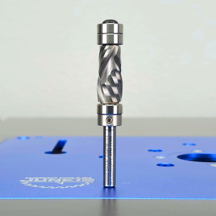 ShurCut Carbide Head Compression Pattern Flush-Trim Bit – 1/4″ Shank, 1/2″ Dia, 1″ Cut Length