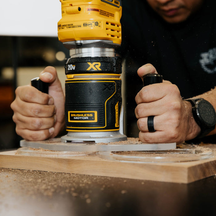 TrimFit Pro® DUAL GRIP Router Base Plate for DeWalt DWP611 and DCW600B