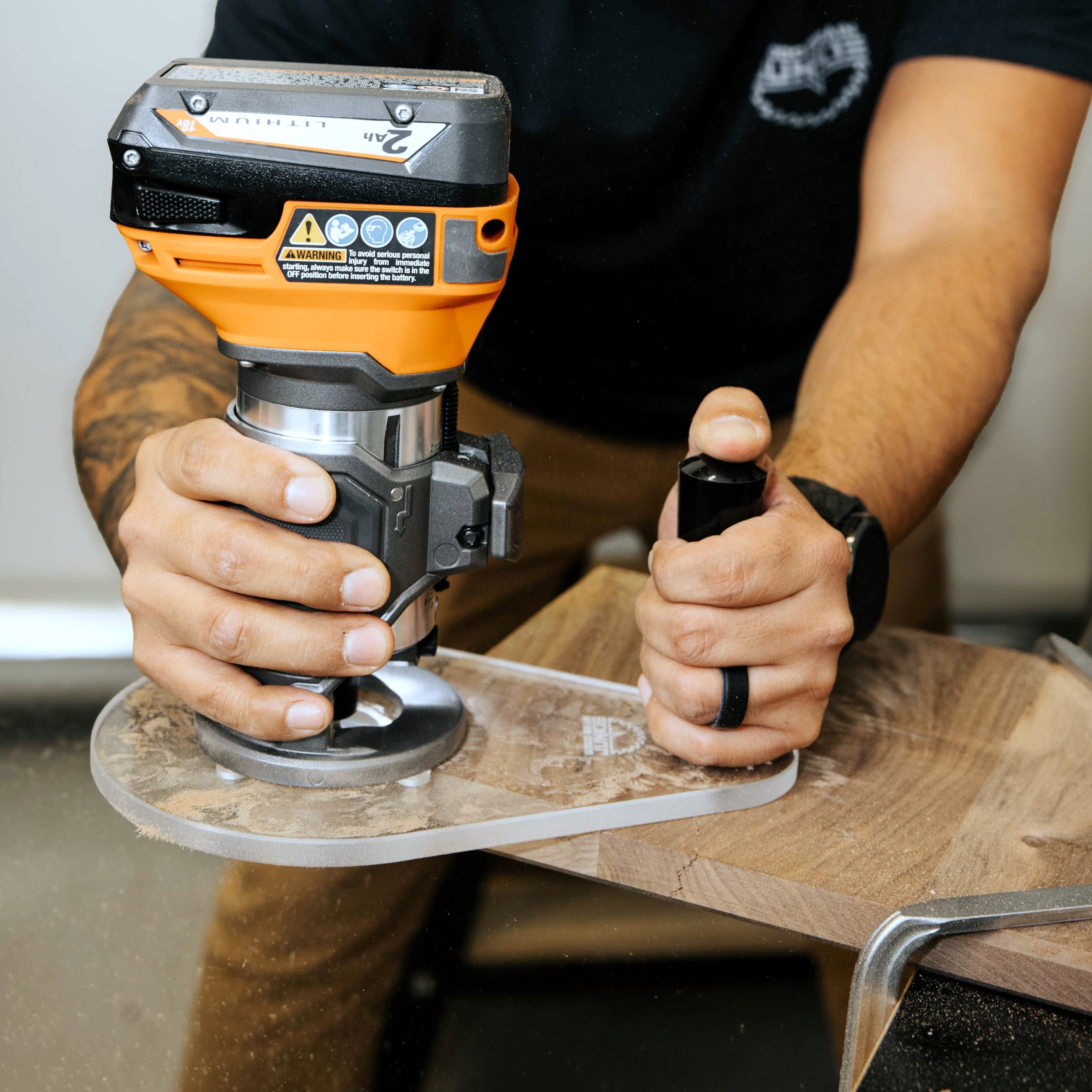SINGLE GRIP Router Base Plate for Ridgid and Ryobi