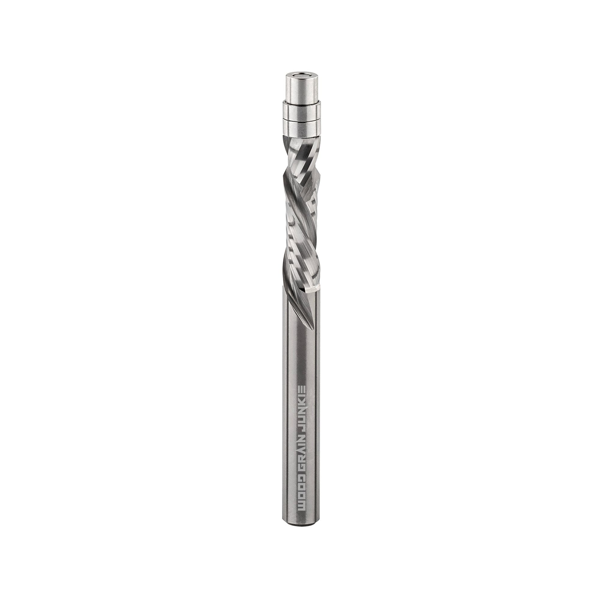 ShurCut Solid Carbide Spiral Compression Flush-Trim Bit – 1/4″ Shank, 1/4″ Dia, 1″ Cut Length