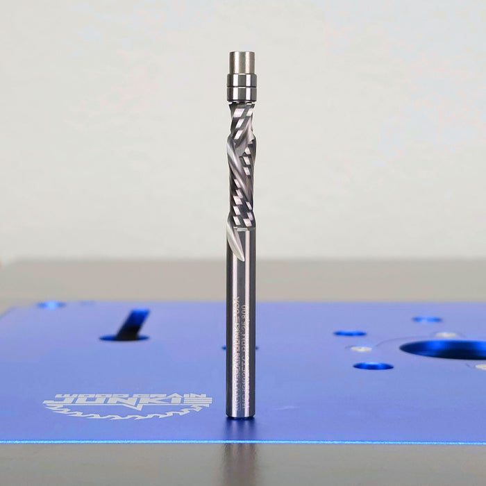 ShurCut Solid Carbide Spiral Compression Flush-Trim Bit – 1/4″ Shank, 1/4″ Dia, 1″ Cut Length