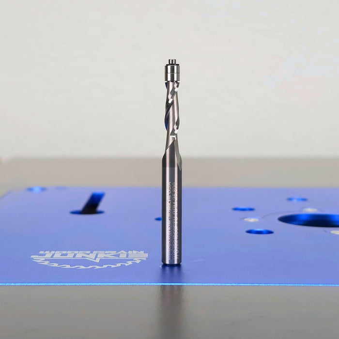 ShurCut Solid Carbide Micro Spiral Up-Cut Flush-Trim Bit – 1/4″ Shank, 3/16″ Dia, 9/16″ Cut Length