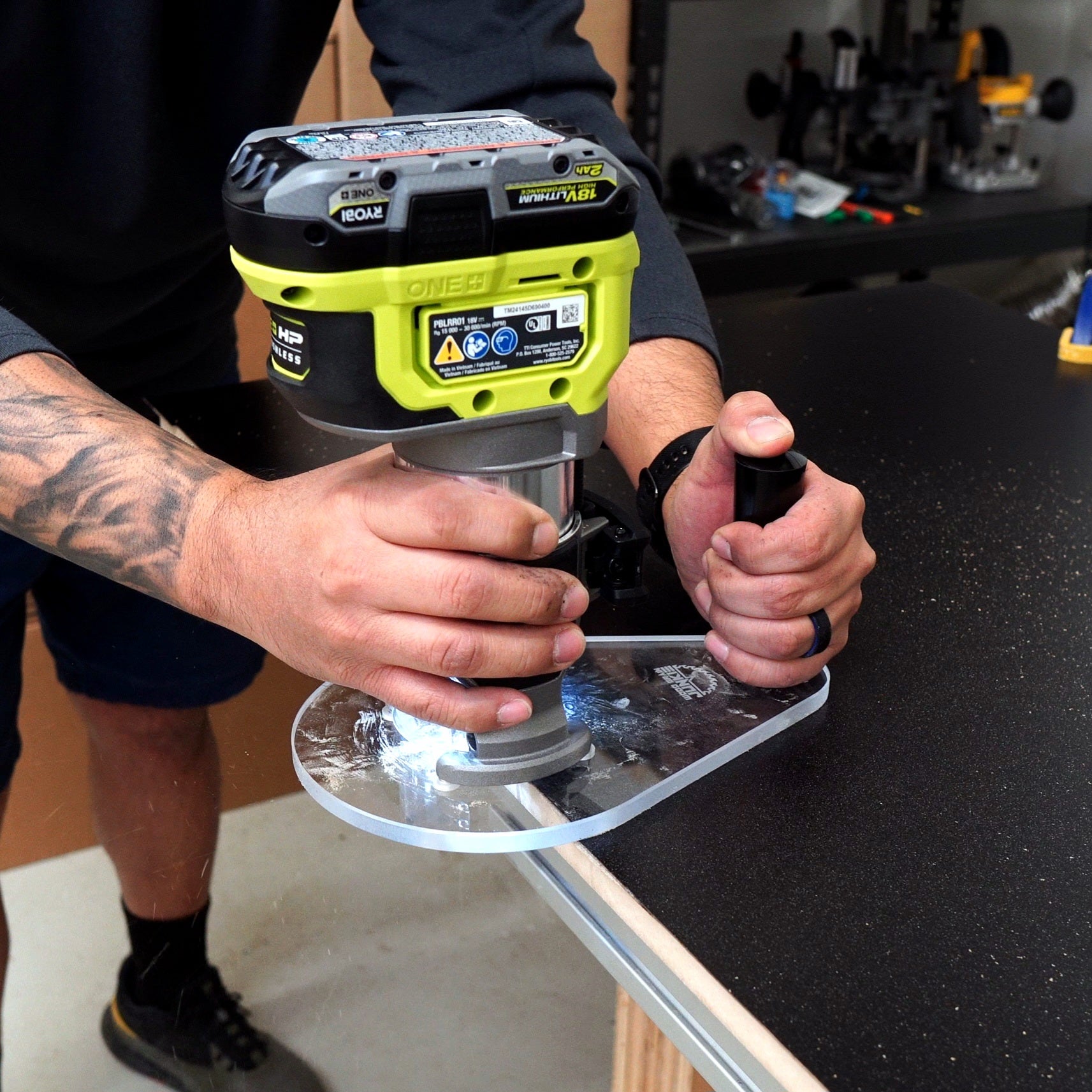 SINGLE GRIP Router Base Plate for Ridgid and Ryobi