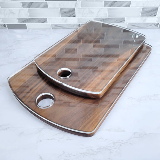 Wood Grain Junkie Curved Ends Full Charcuterie Board Template 12x8 in