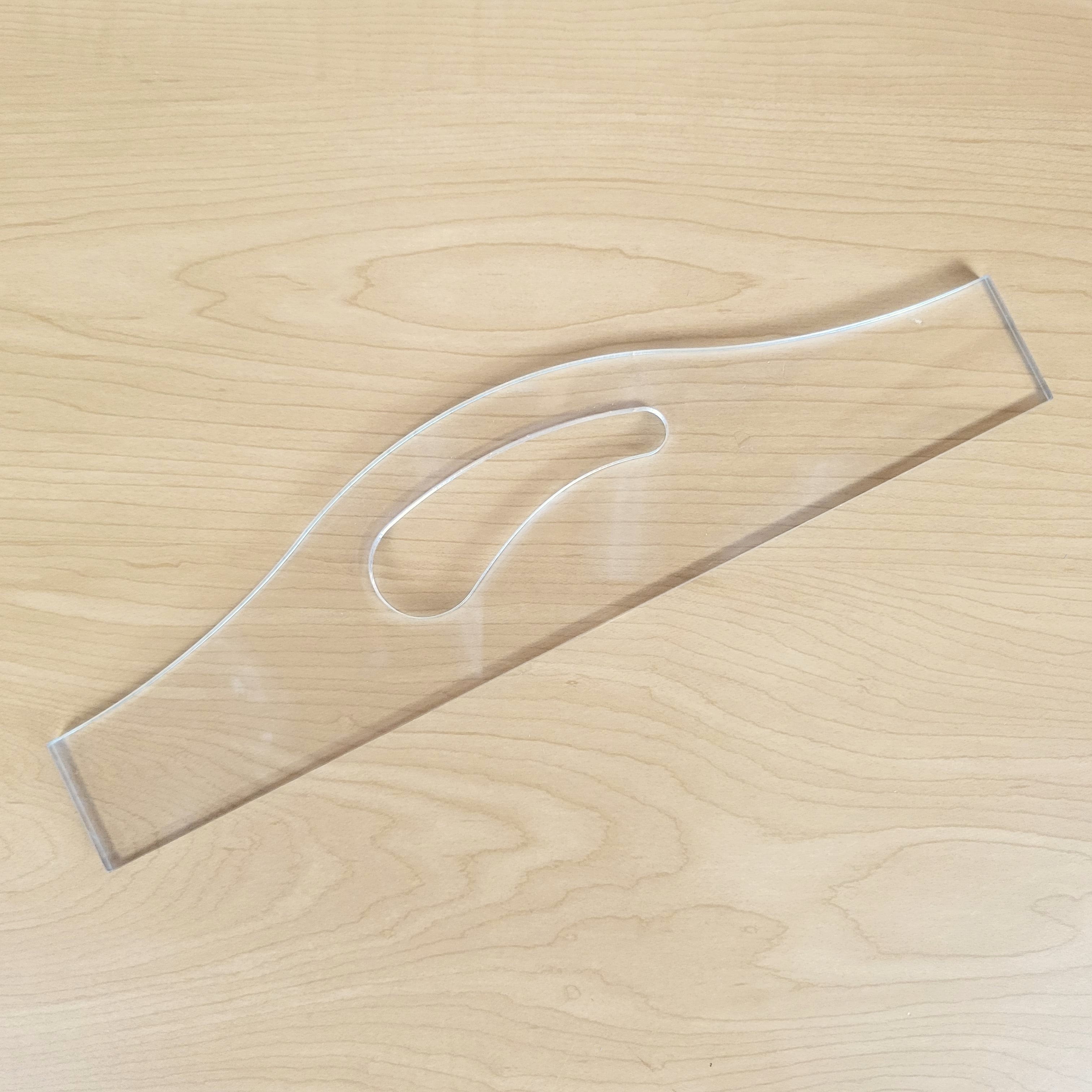 Wood Grain Junkie Curves Charcuterie Board Handle Acrylic Router Template Small