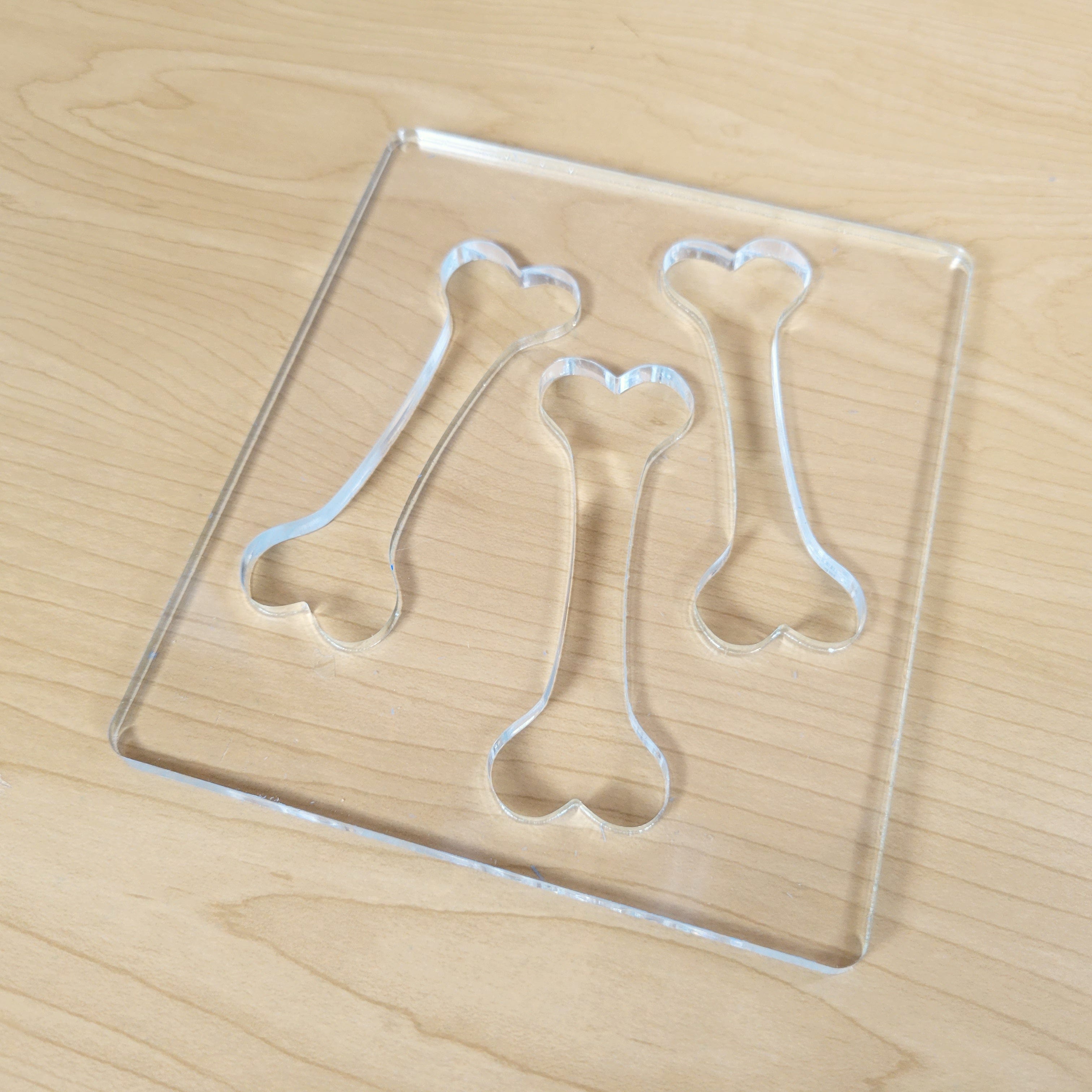 Wood Grain Junkie Dog Bone Epoxy/Resin Inlay Template Three Bones (5"x6")