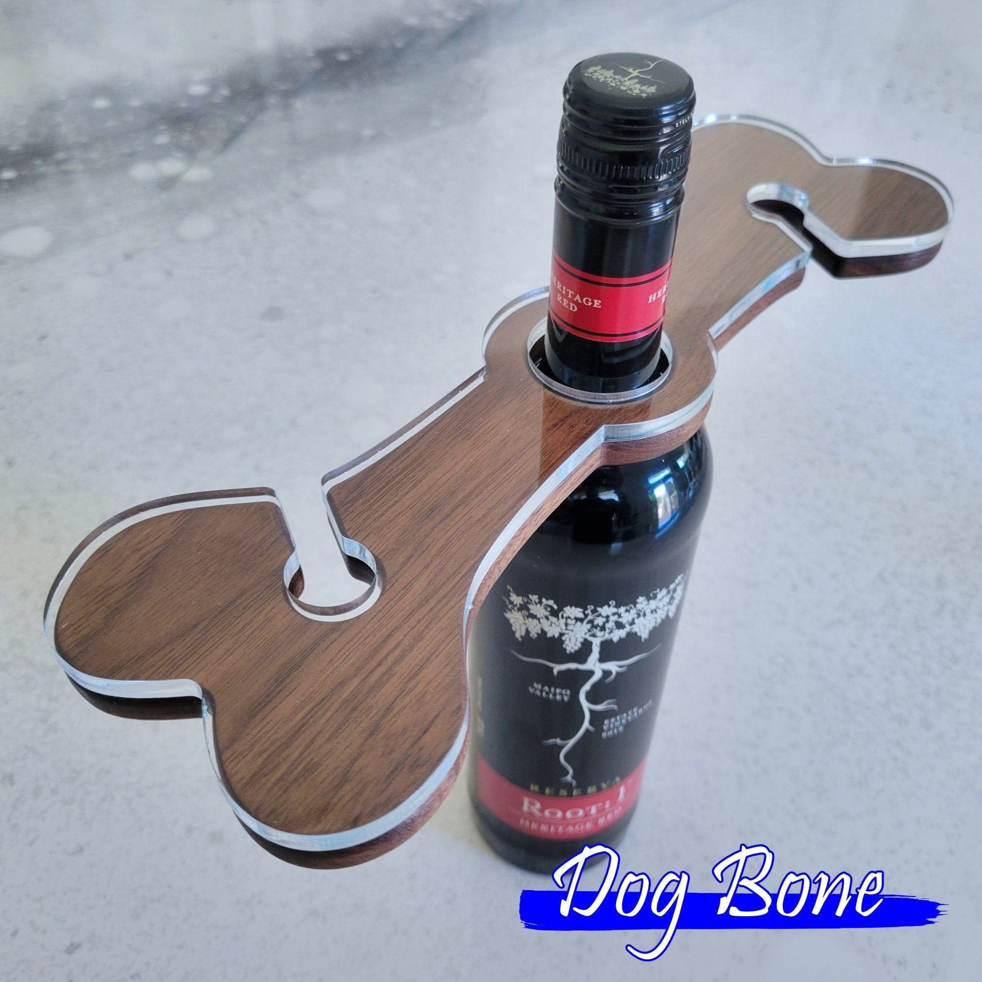 Wood Grain Junkie Dog Bone Wine Caddy Acrylic Router Template