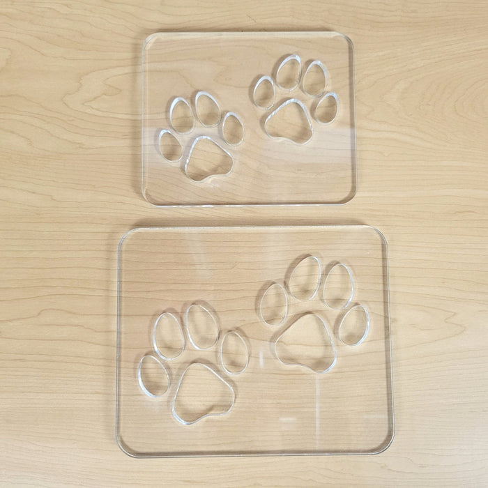 Wood Grain Junkie Double Paw Print Inlay Acrylic Router Template