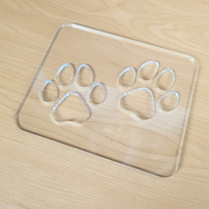 Wood Grain Junkie Double Paw Print Inlay Acrylic Router Template