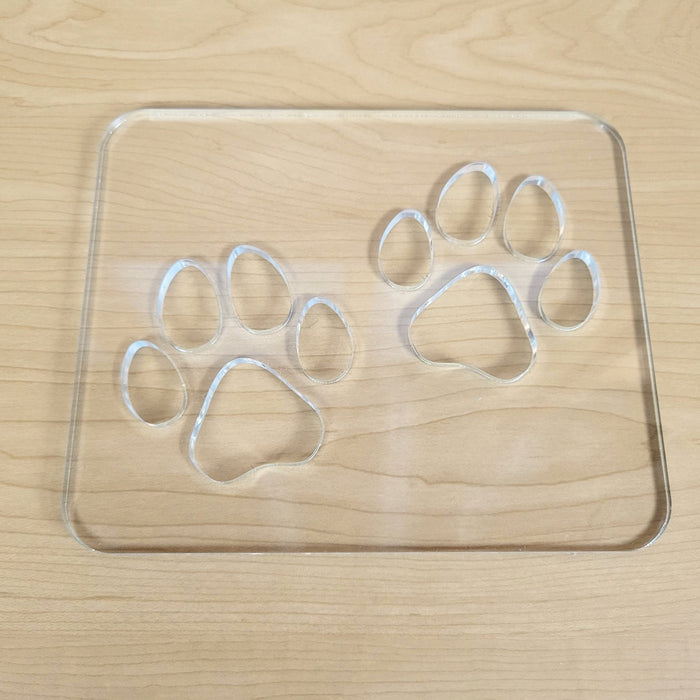 Wood Grain Junkie Double Paw Print Inlay Acrylic Router Template