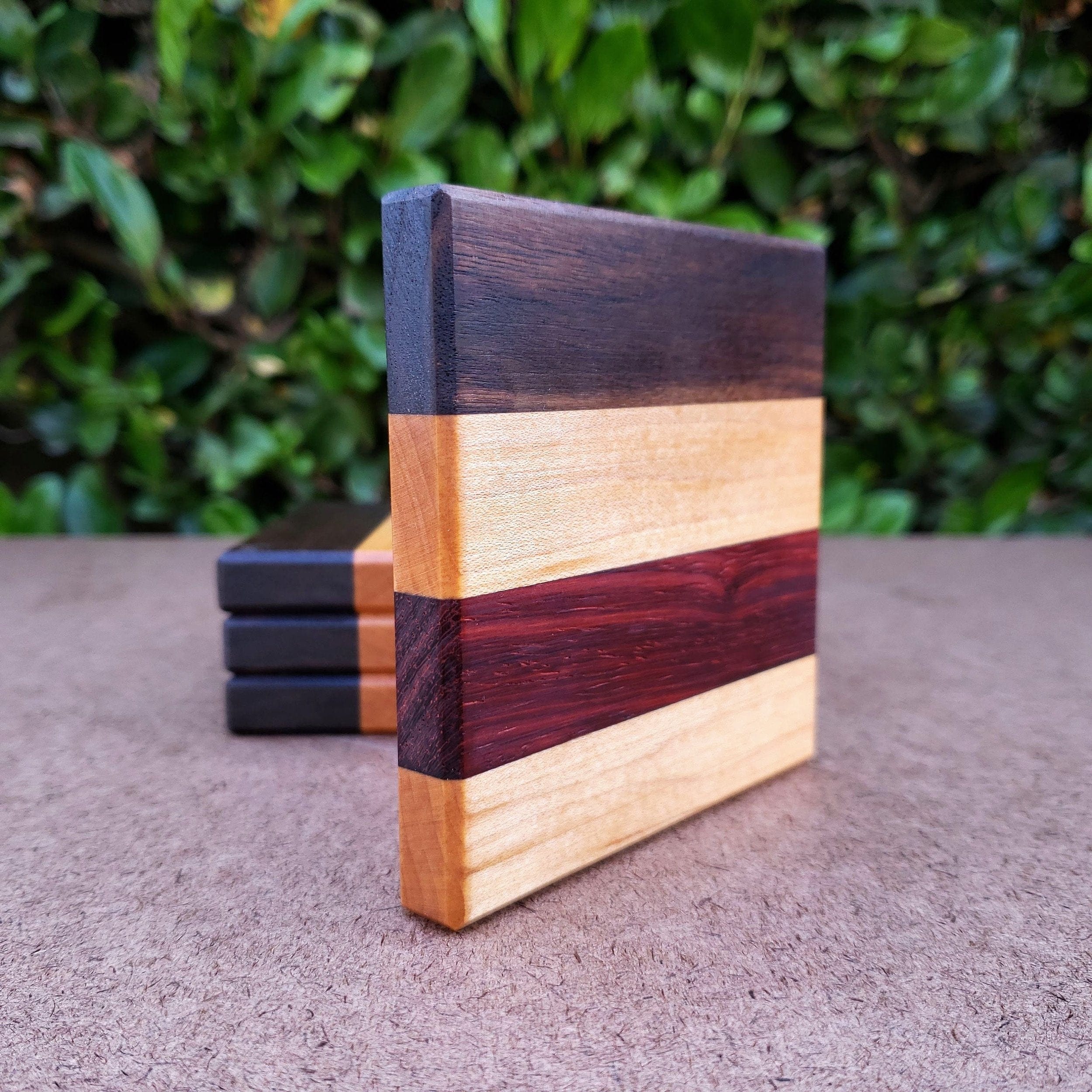 Wood Grain Junkie Handcrafted Wooden Coaster Set of 4