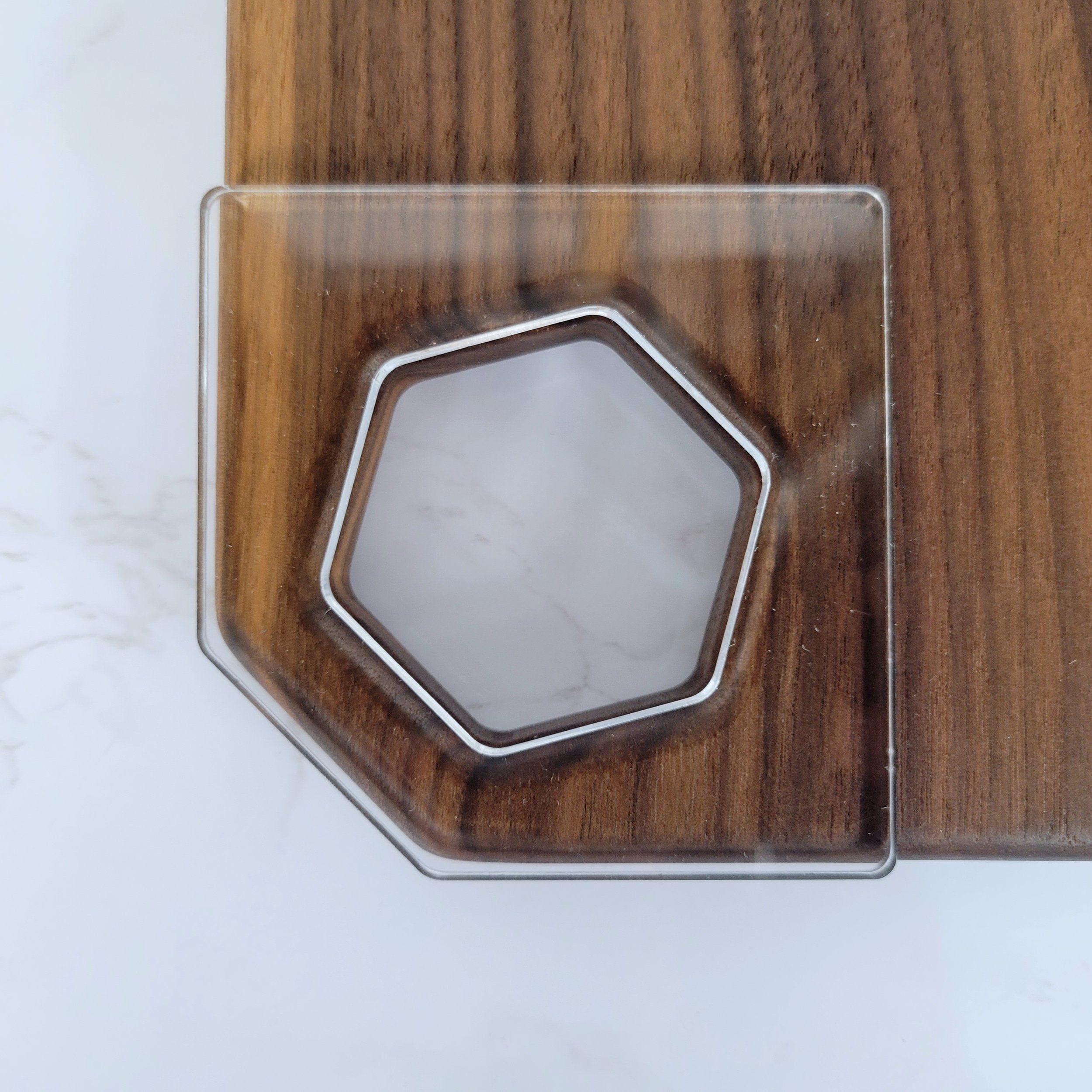 Wood Grain Junkie Honeycomb Cutting Board Corner Handle Acrylic Router Template
