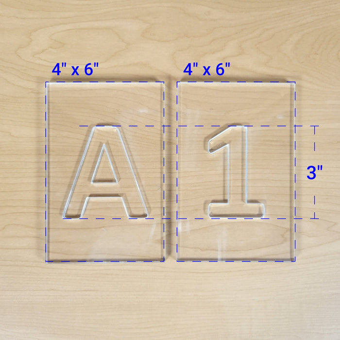 Wood Grain Junkie Letters and Numbers Epoxy/Resin Inlay Acrylic Router Template