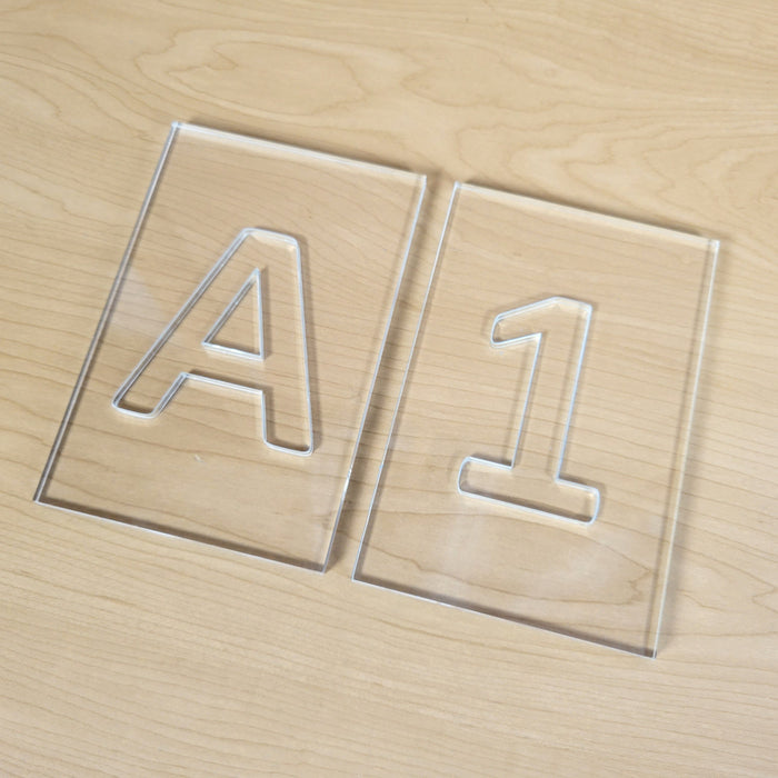 Wood Grain Junkie Letters and Numbers Epoxy/Resin Inlay Acrylic Router Template