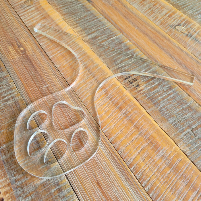 Wood Grain Junkie Paw Print Charcuterie Board Handle Acrylic Router Template
