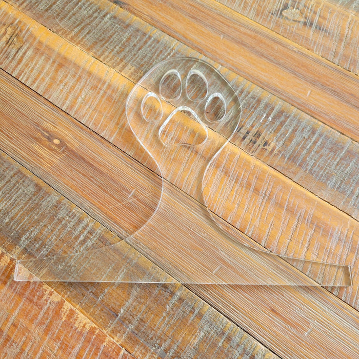 Wood Grain Junkie Paw Print Charcuterie Board Handle Acrylic Router Template