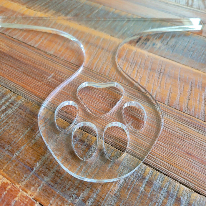 Wood Grain Junkie Paw Print Charcuterie Board Handle Acrylic Router Template