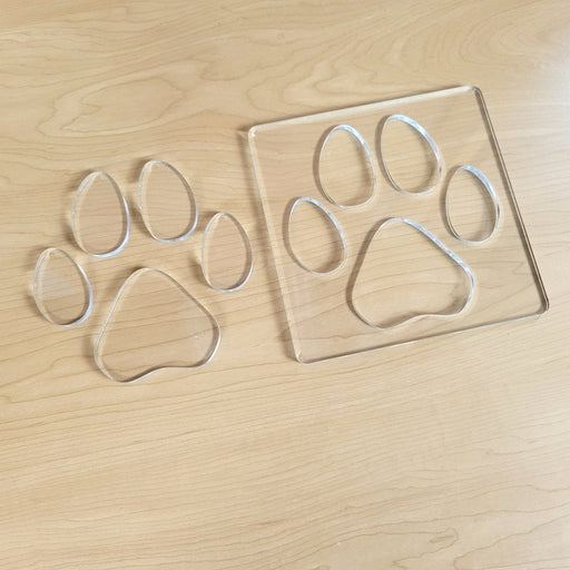 Wood Grain Junkie Single Paw Print Inlay Acrylic Router Template