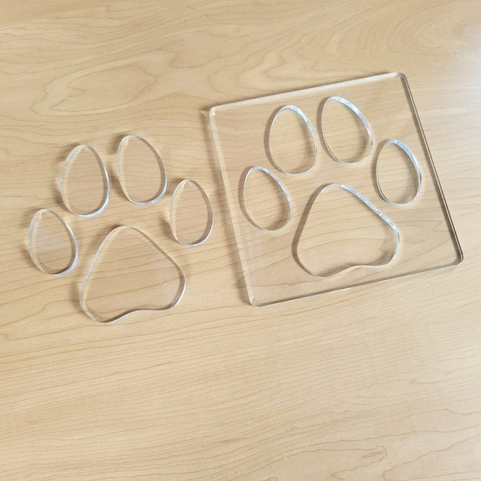 Wood Grain Junkie Single Paw Print Inlay Acrylic Router Template