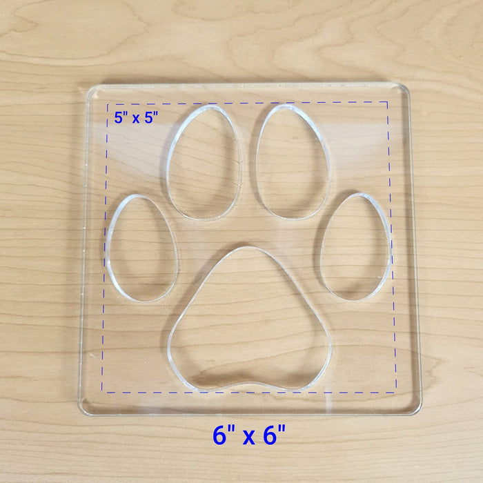 Wood Grain Junkie Single Paw Print Inlay Acrylic Router Template