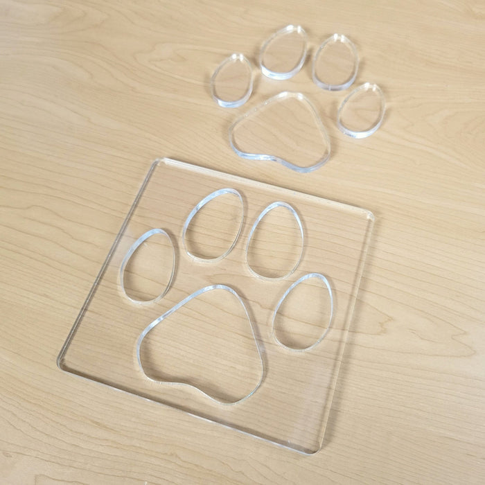 Wood Grain Junkie Single Paw Print Inlay Acrylic Router Template