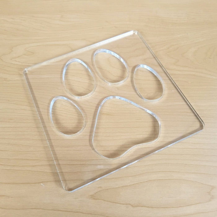 Wood Grain Junkie Single Paw Print Inlay Acrylic Router Template