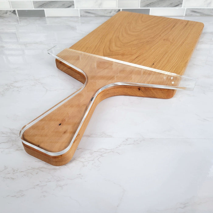 Wood Grain Junkie Skinny Necktie Charcuterie Board Handle Acrylic Router Template Angled