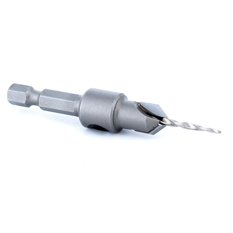 Amana Tool 55622 Carbide Tipped 82 Degree Countersink Taper #6 Screw 3/8 Dia x 3/32 Drill Dia x 1/4 Hex Shank