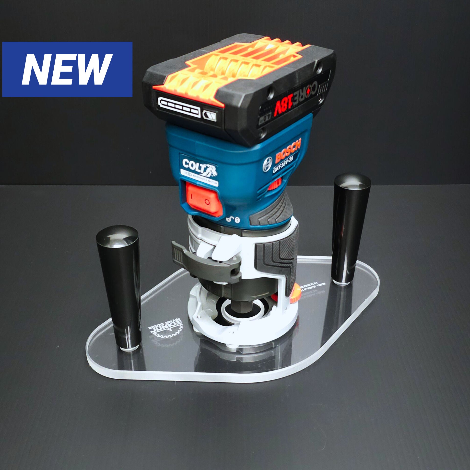DUAL GRIP Router Base Plate for Bosch Colt GKF18V-25