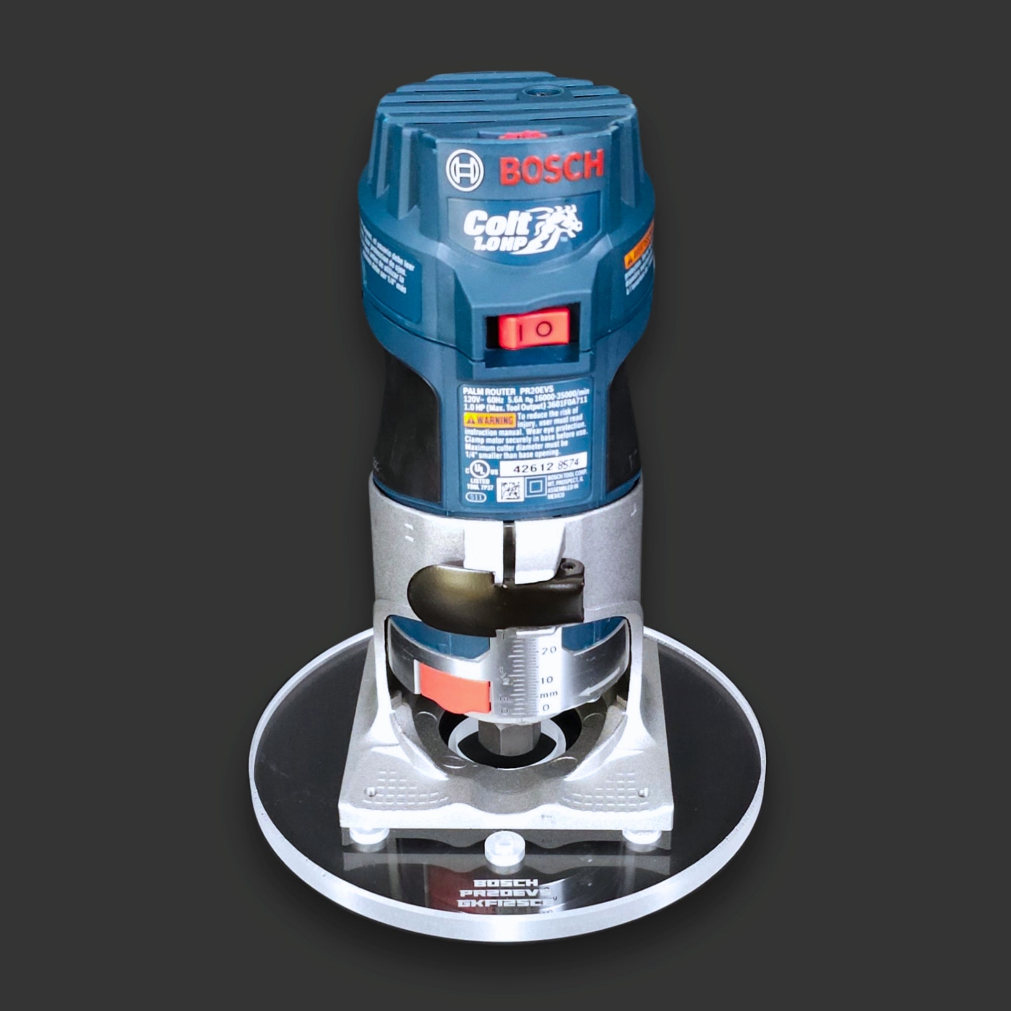 TrimFit Pro® 6 inch ROUND Router Base Plate for Bosch Colt PR20EVS and