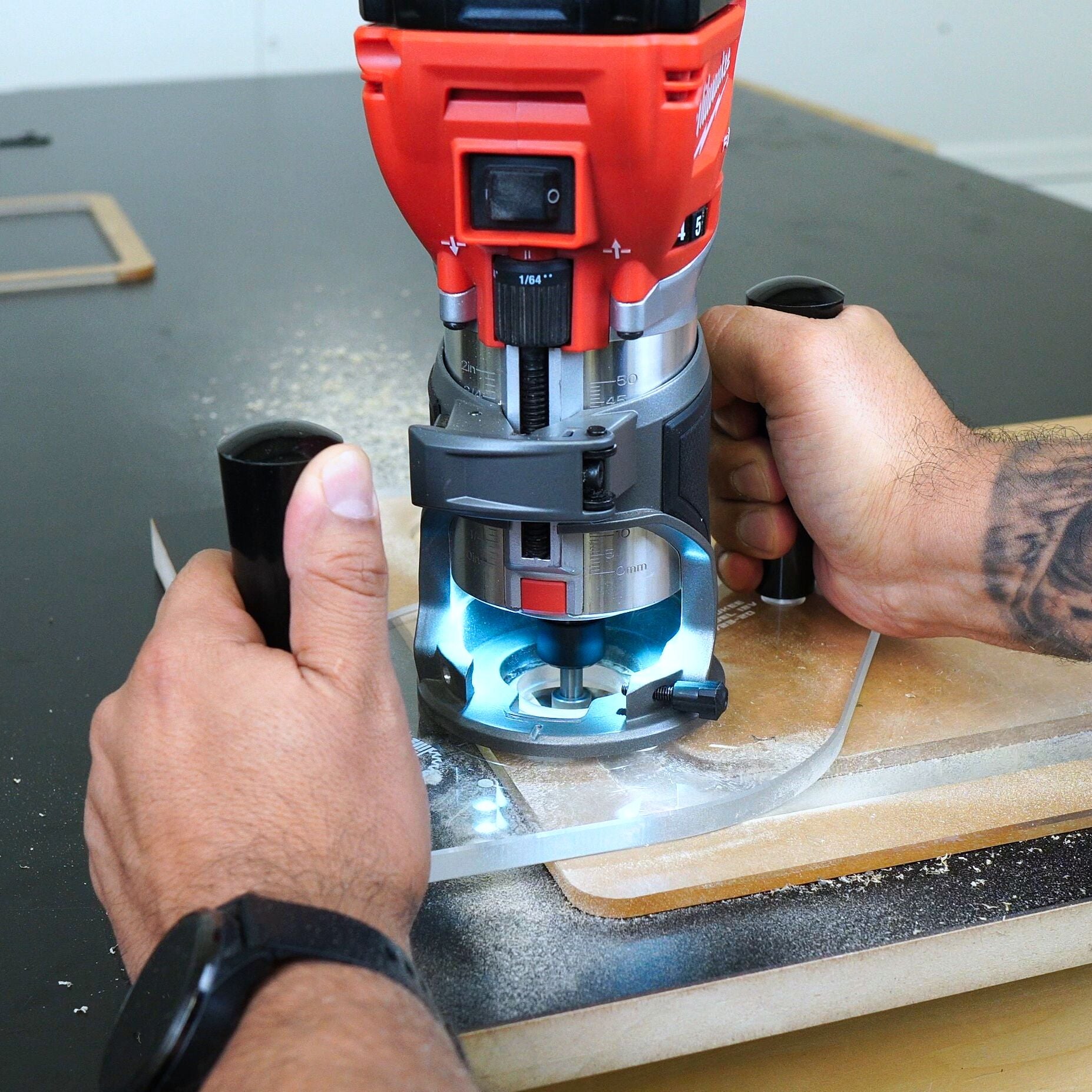 DUAL GRIP Router Base Plate for Milwaukee M18 FUEL 2723-20