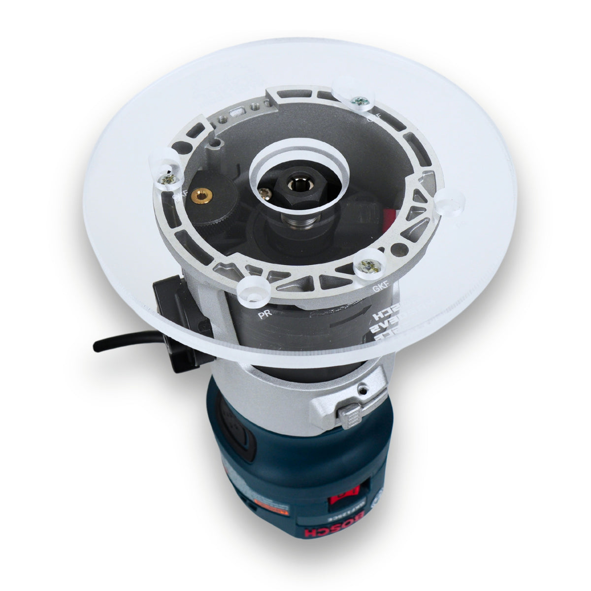 TrimFit Pro® 6 inch ROUND Router Base Plate for Bosch Colt PR20EVS and