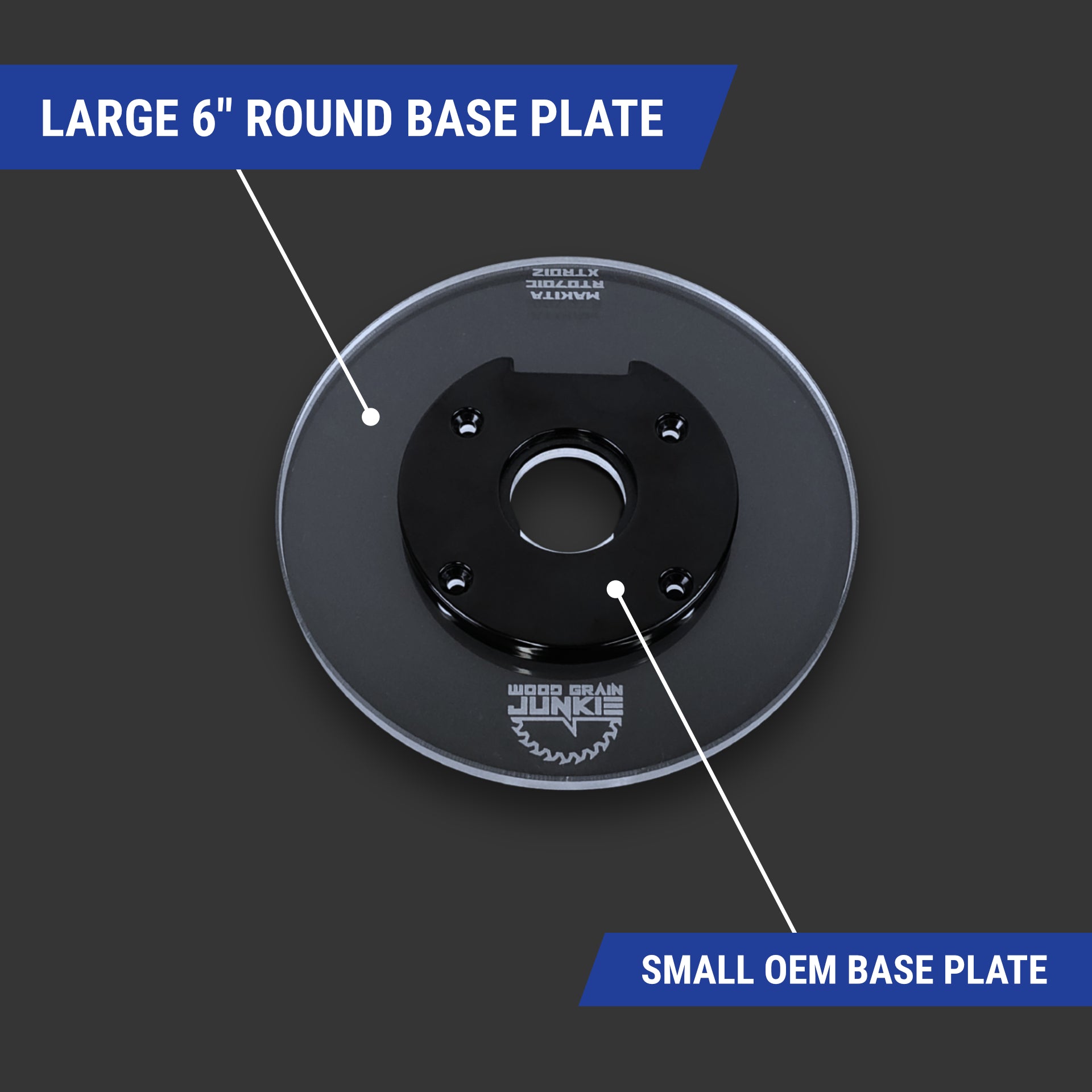 6 inch ROUND Router Base Plate for DeWalt DWP611 and DCW600B
