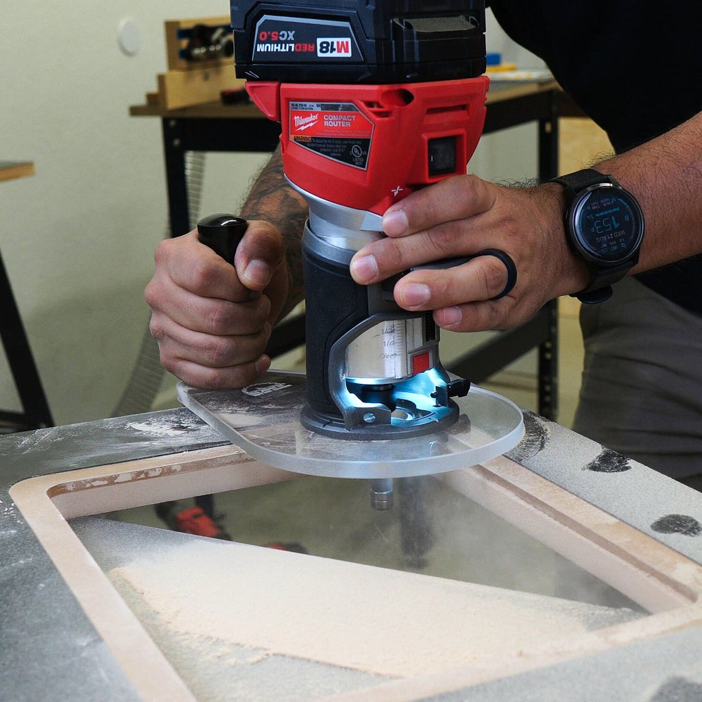 Woodworking Router Base Plates for Trim & Plunge Routers | Clear Acrylic