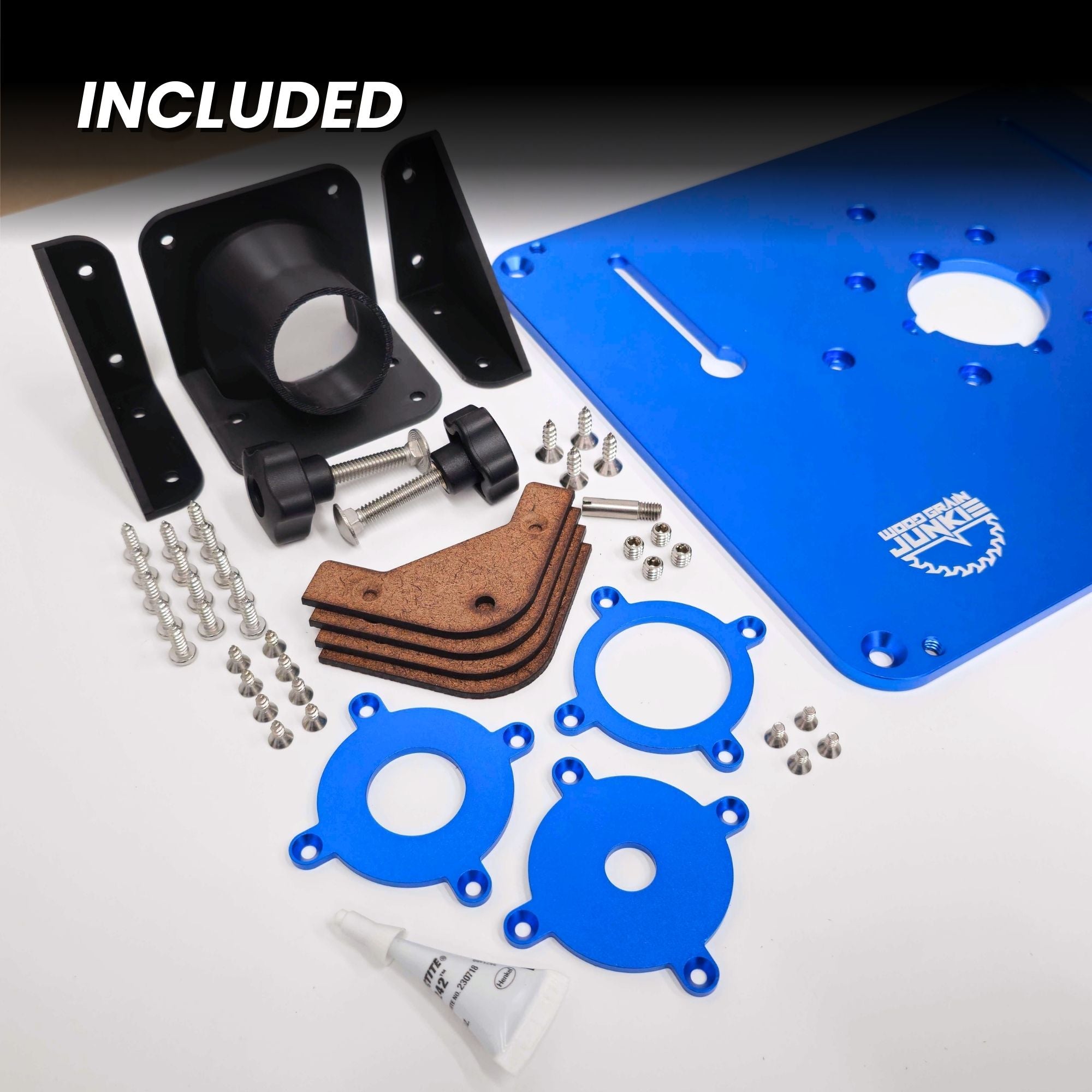 Aluminum Router Insert Plate With Insert Rings - Fits Full-Size and Tr