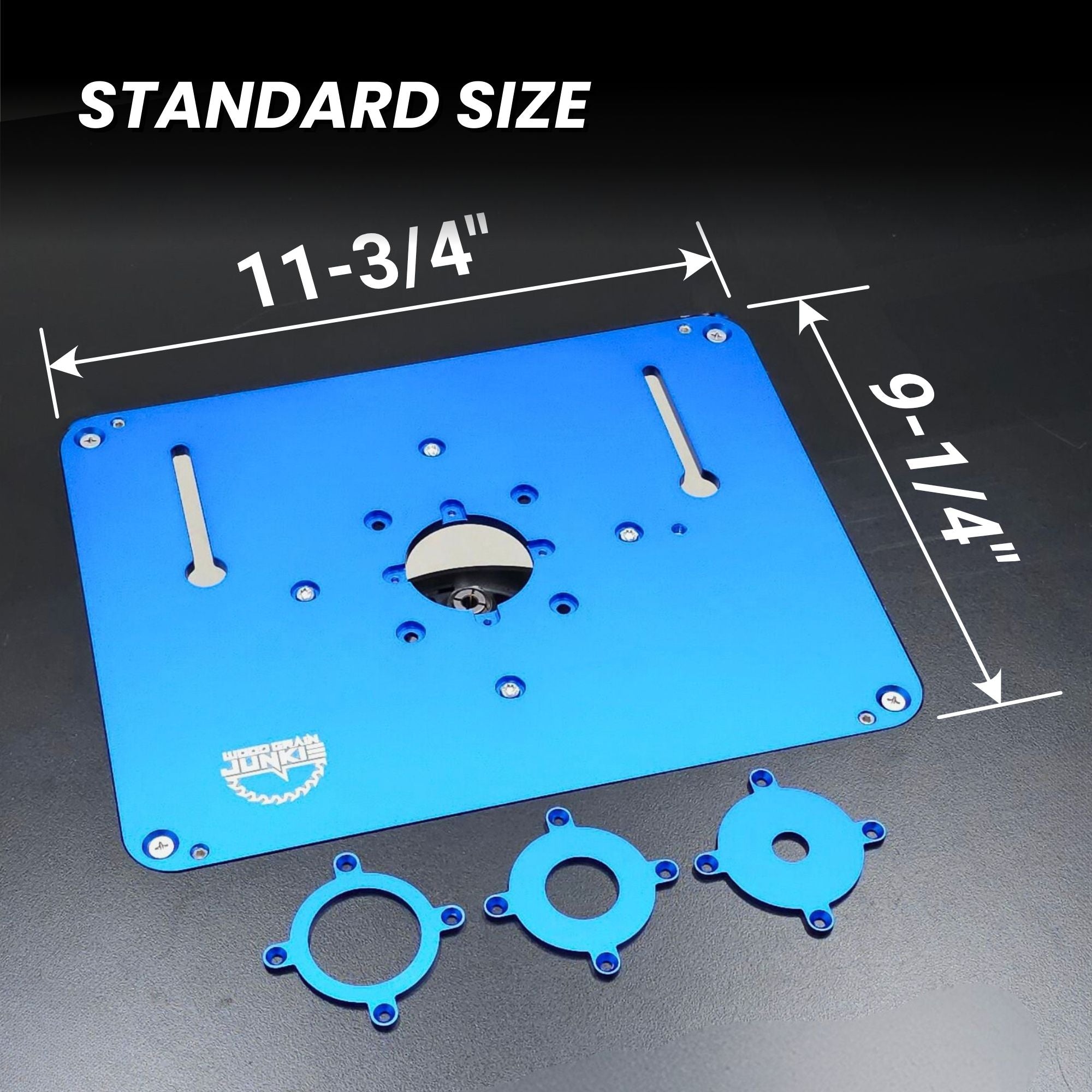 Aluminum Router Insert Plate With Insert Rings - Fits Full-Size and Trim Routers