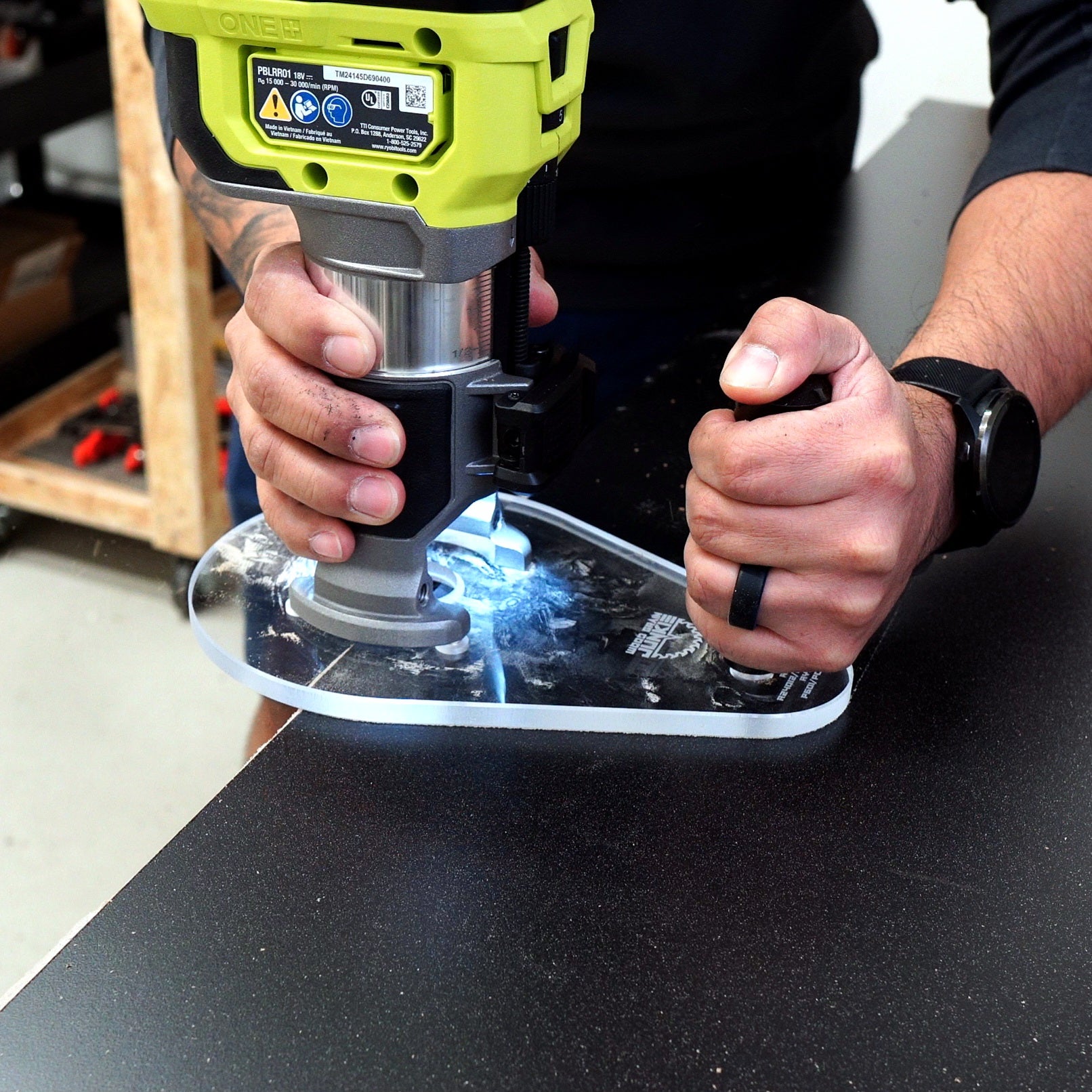 SINGLE GRIP Router Base Plate for Ridgid and Ryobi
