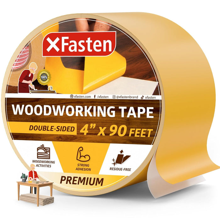 XFasten Double Sided Woodworking Tape | 4 Inches x 30 Yards