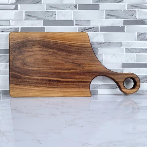 Wood Grain Junkie Black Walnut Charcuterie Board with a Modern Handle