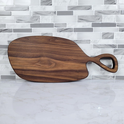 Wood Grain Junkie Black Walnut Charcuterie Board with Organic Curves and Handle