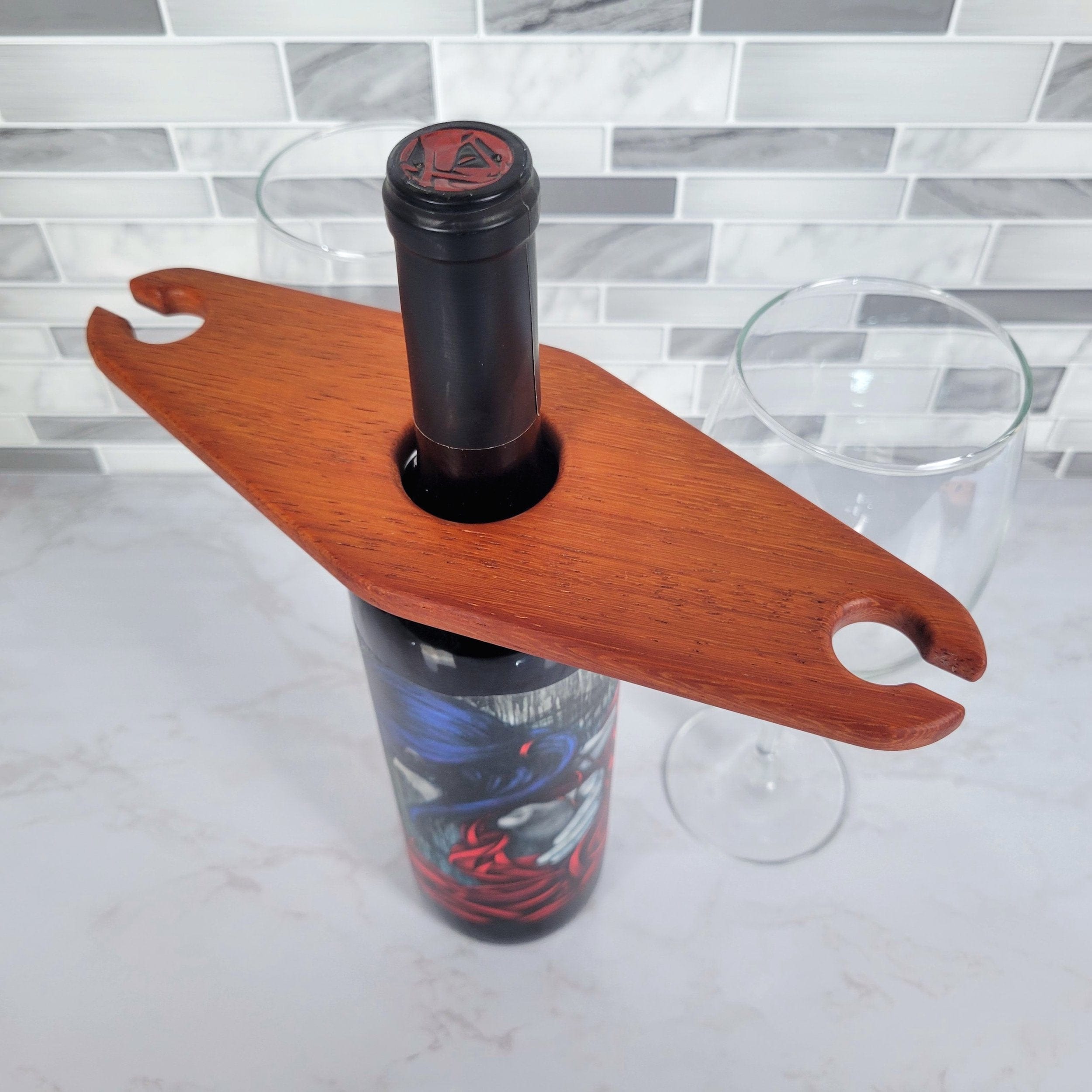 Wood Grain Junkie Compact Classic Wine Caddy | African Padauk