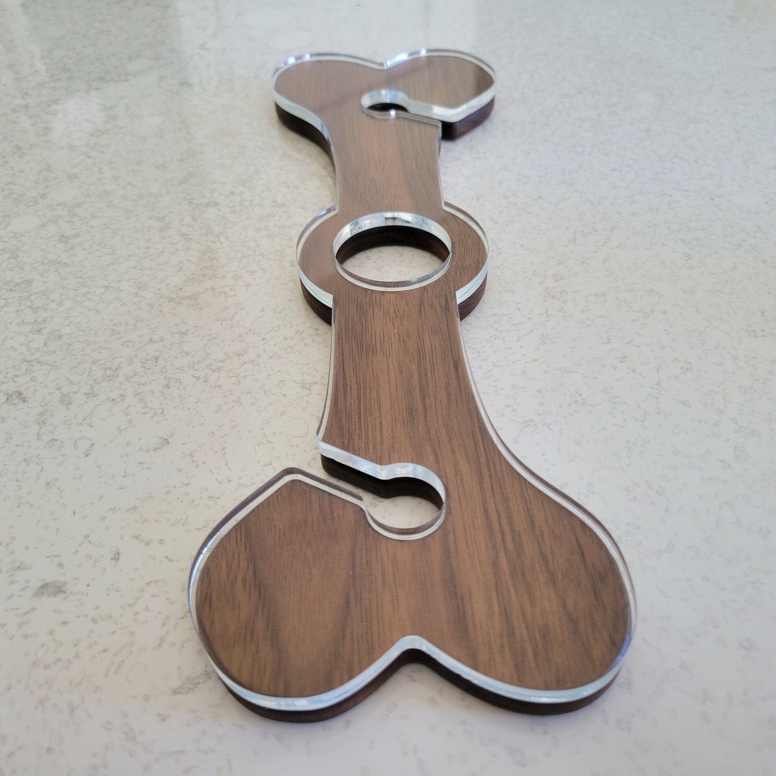 Wood Grain Junkie Dog Bone Wine Caddy Acrylic Router Template