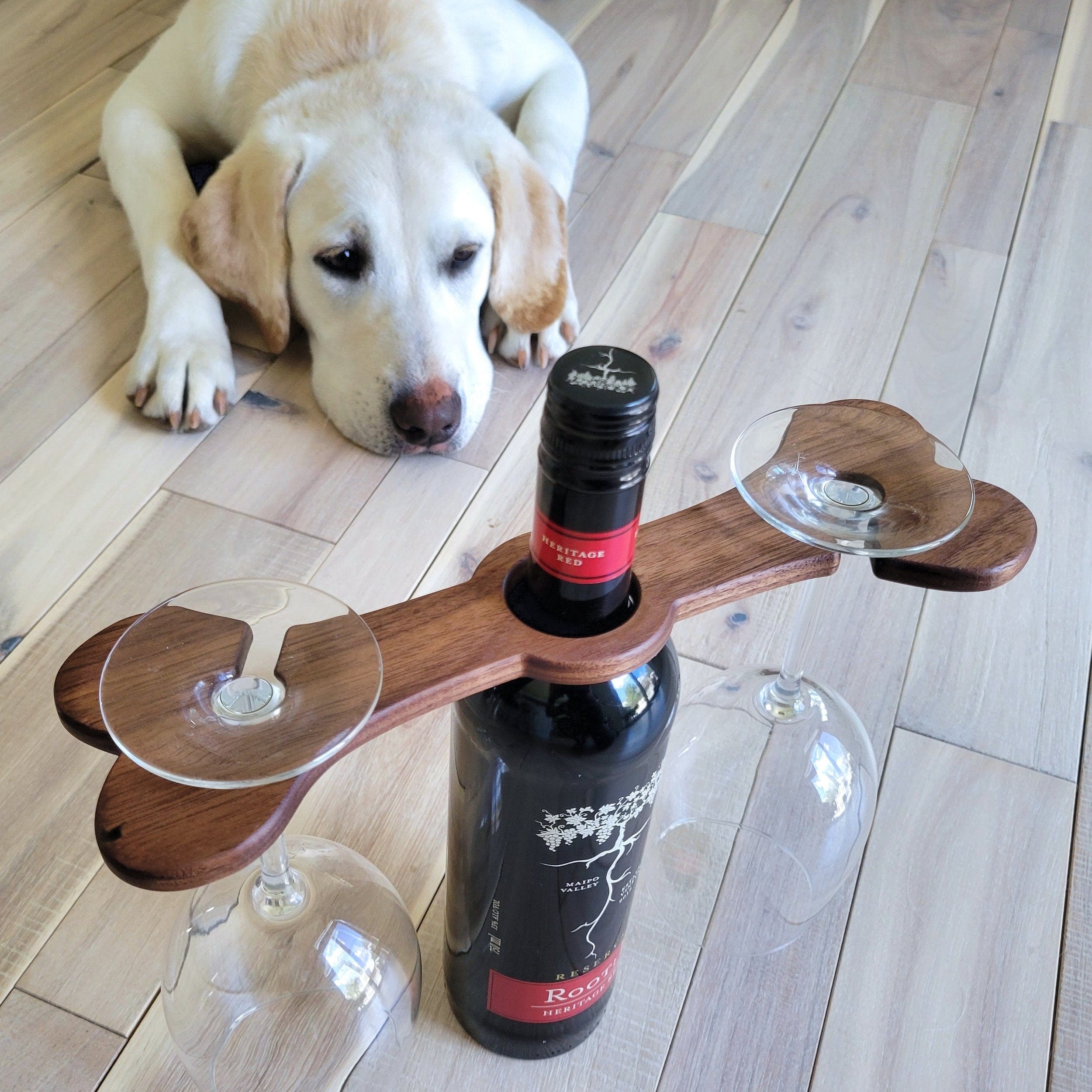 Wood Grain Junkie Dog Bone Wine Caddy Acrylic Router Template