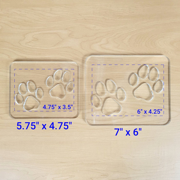 Wood Grain Junkie Double Paw Print Inlay Acrylic Router Template