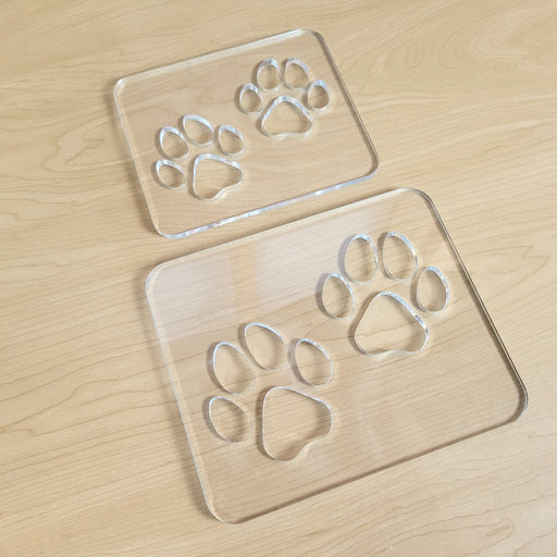 Wood Grain Junkie Double Paw Print Inlay Acrylic Router Template Small (5.75"x4.75")
