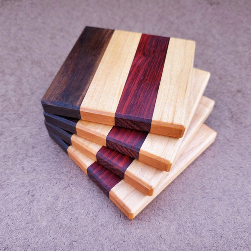 Wood Grain Junkie Handcrafted Wooden Coaster Set of 4