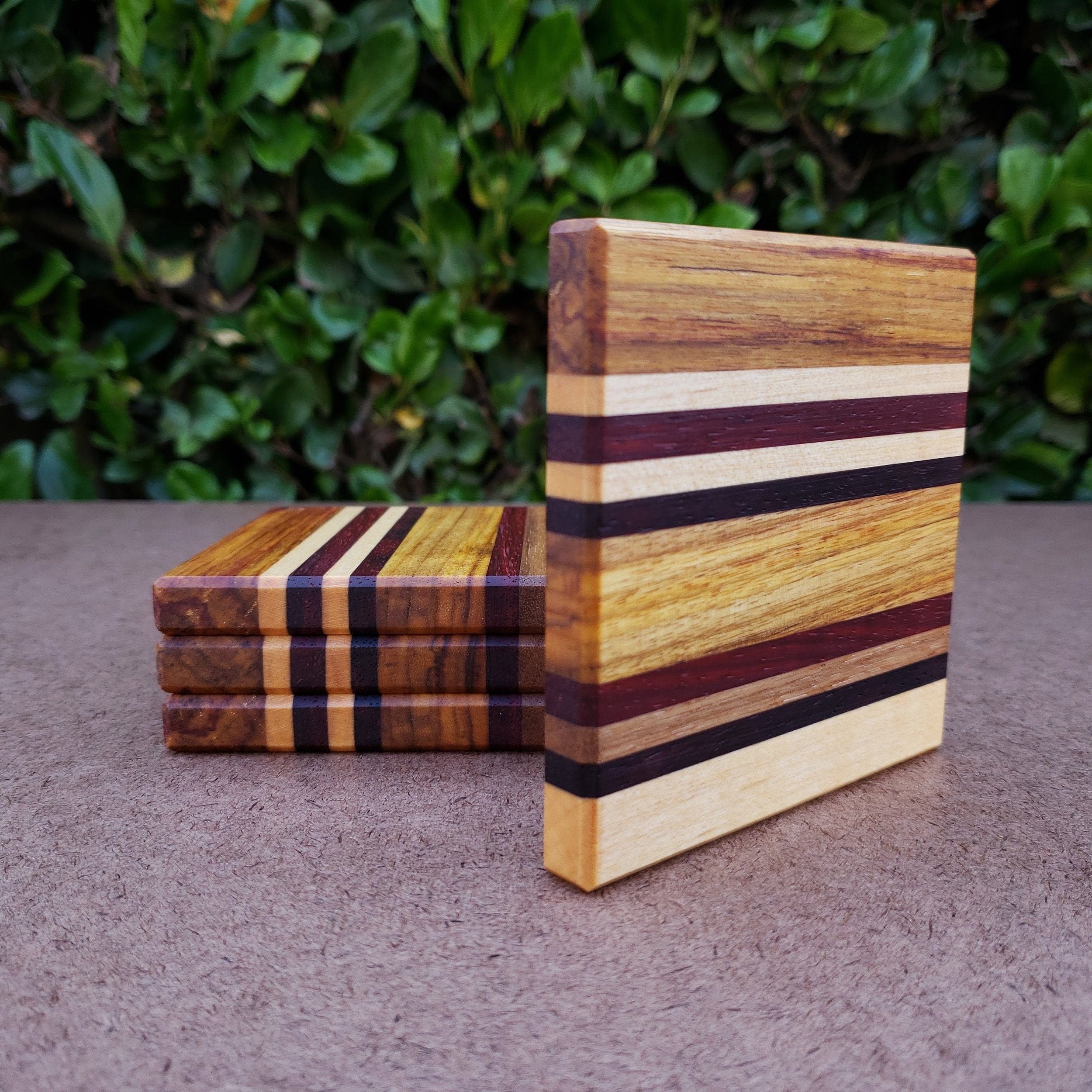 Wood Grain Junkie Handcrafted Wooden Coaster Set of 4