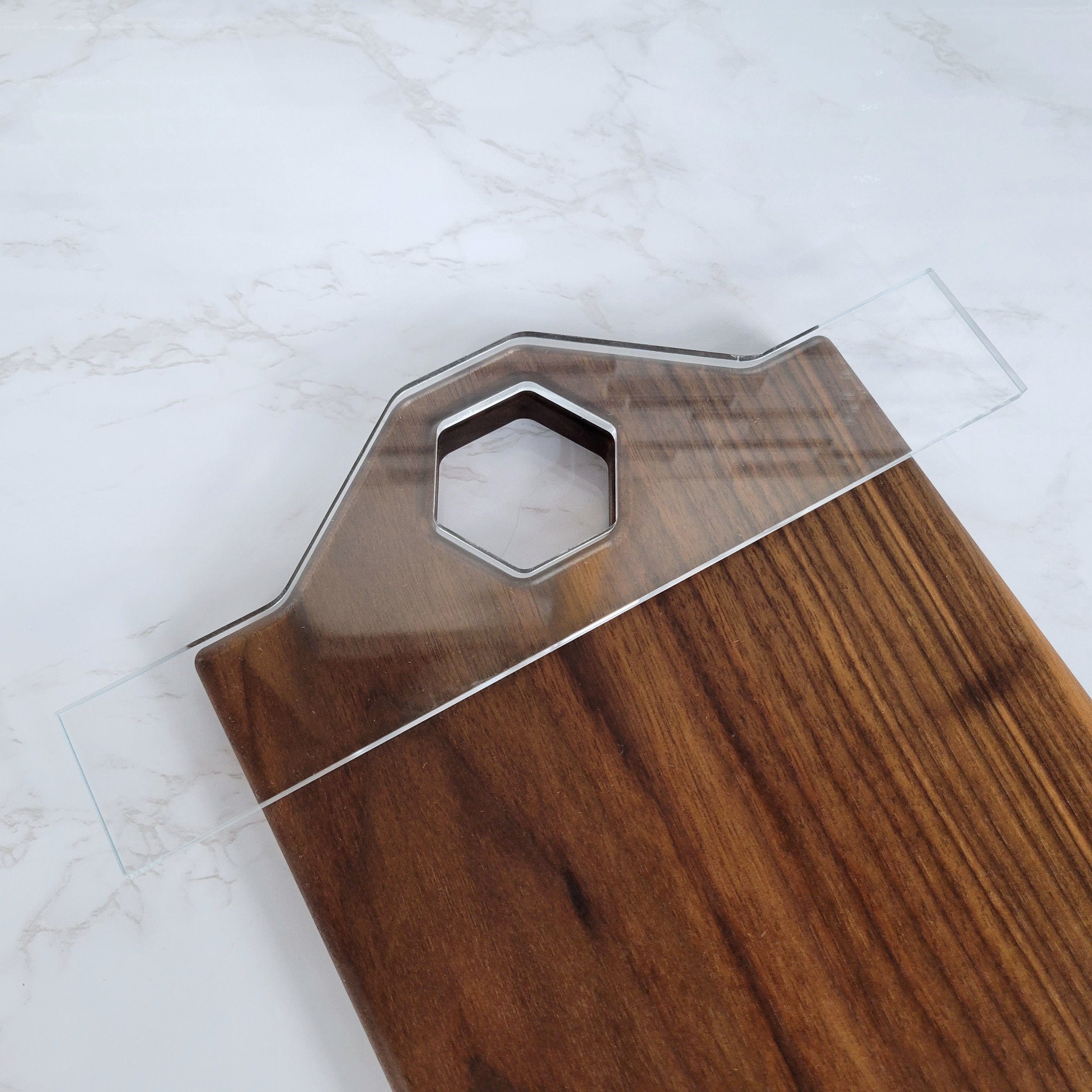 Wood Grain Junkie Honeycomb Charcuterie Board Handle Acrylic Router Template