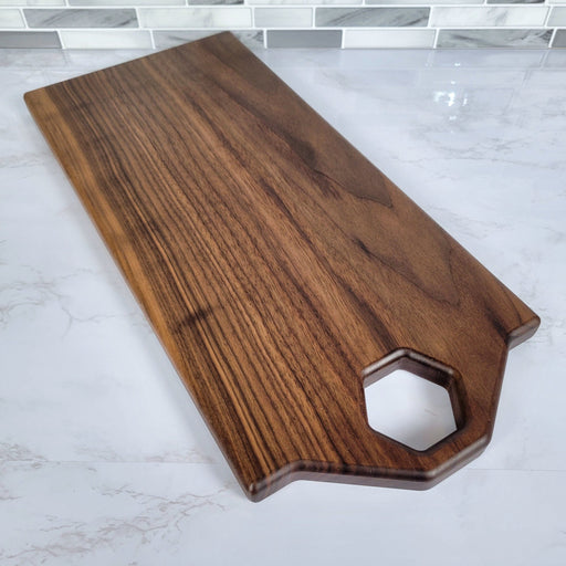 Wood Grain Junkie Honeycomb Handle Black Walnut Cutting Board